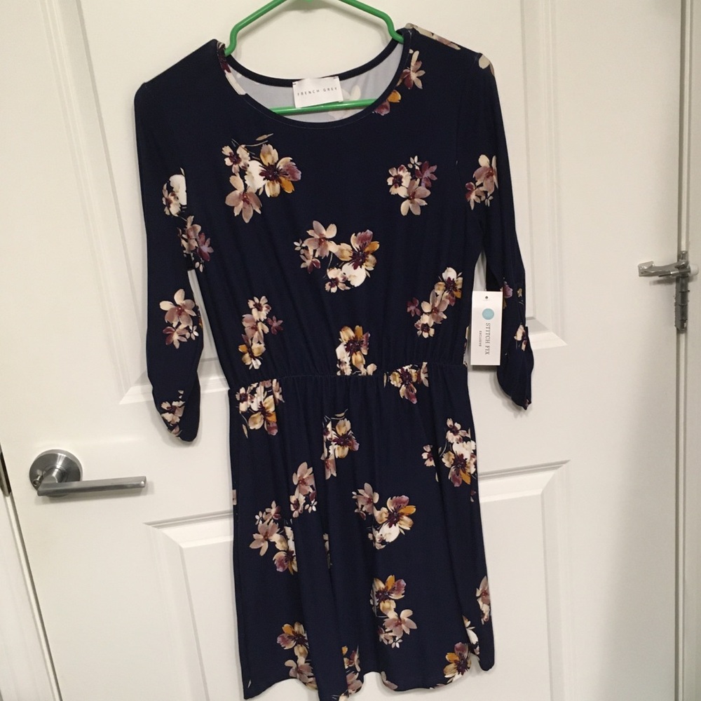 Blue Floral Fit n Flair Dress